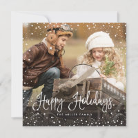 Snow Christmas Script Photo Square