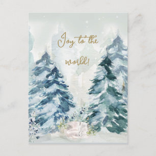 Snow Christmas Tree Holiday  Postcard