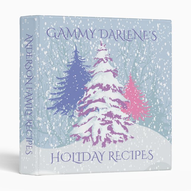 Snow Christmas Tree RECIPES - CHANGE COLOR Binder (Front/Spine)