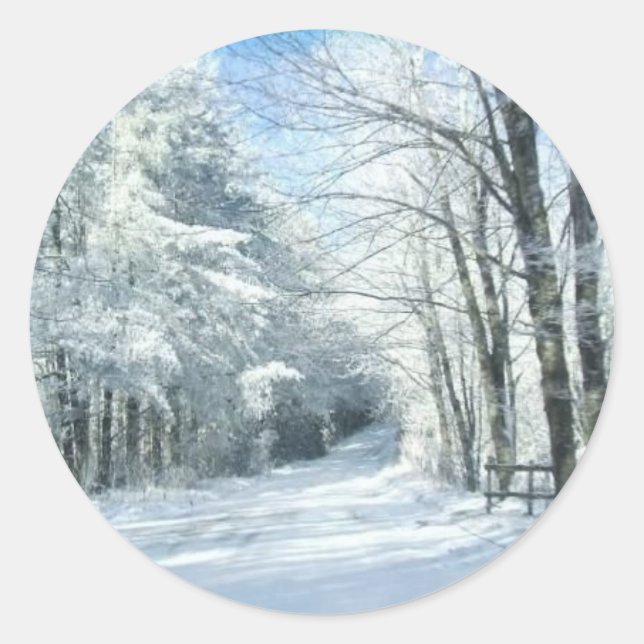 Snow Classic Round Sticker (Front)