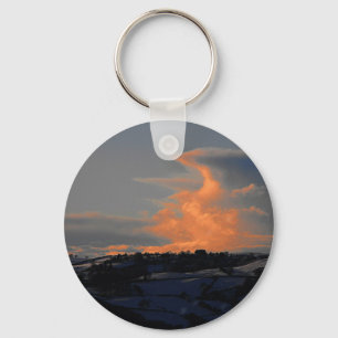 Snow Cloud over Newtown, Powys Keychain