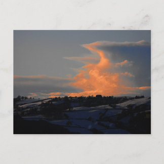 Snow Cloud over Newtown, Powys Postcard