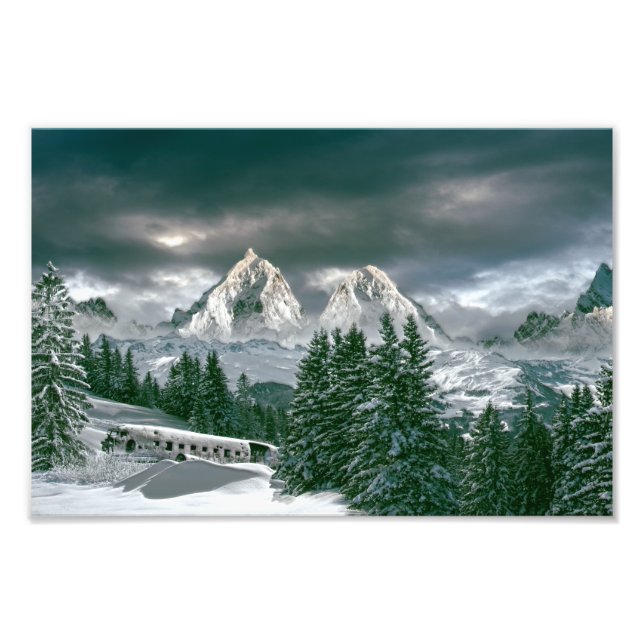 Snow Clouds in the Mountains Photo Print (Front)