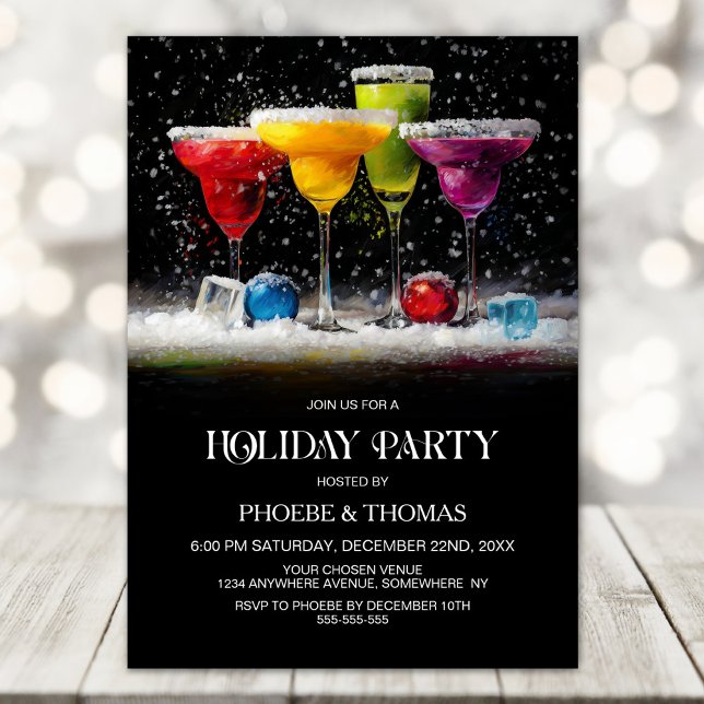 Snow Cocktails Holiday Party Invitation (Creator Uploaded)