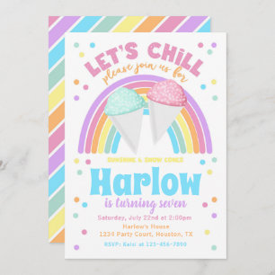 Snow Cone Birthday Invitation