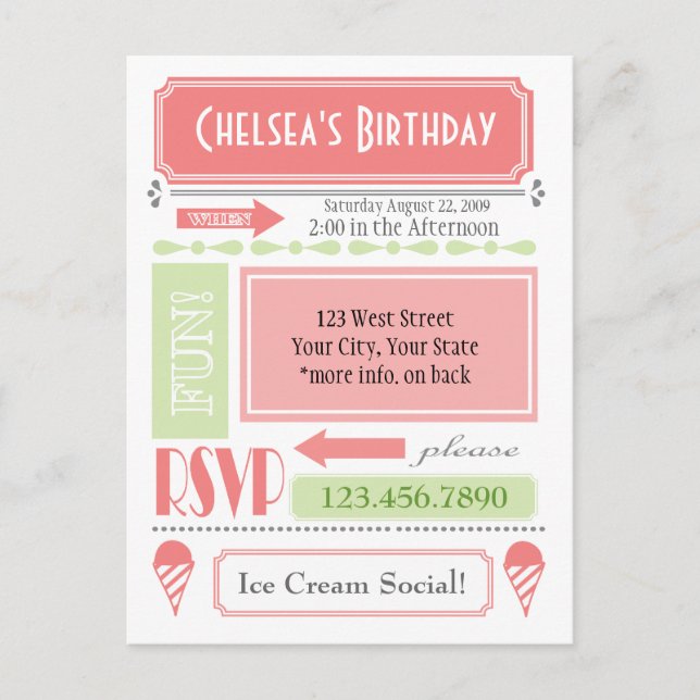 Snow-Cone Invite (Front)