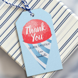Snow Cone Kids Birthday Thank You Gift Tags