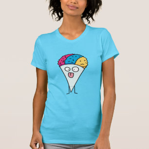 Snow Cone tongue out fan ice syrup sweet flavour T-Shirt