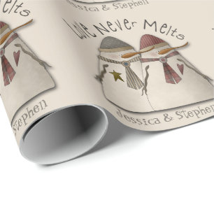 Snow Couple Customizable Wrapping Paper