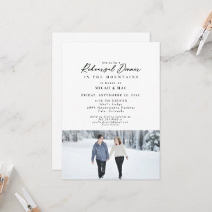 Snow Couple Photo Rehearsal Winter Wedding Invitation
