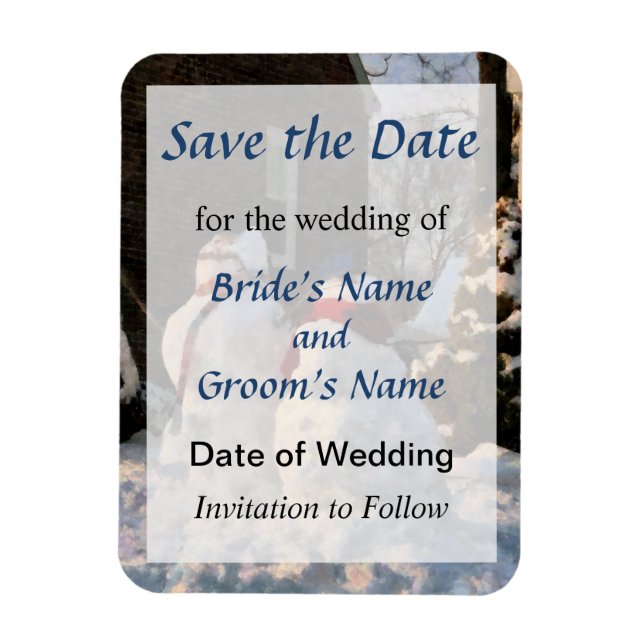 Snow Couple Save the Date Magnet (Vertical)