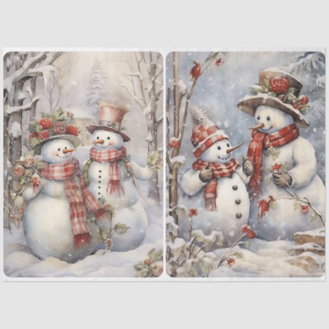 Snow Couple  Tissue Paper (Front)