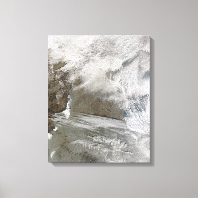 Snow cover encircles Bo Hai Canvas Print (Front)
