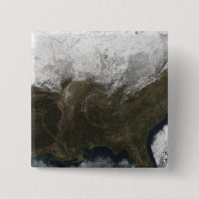 Snow cover over the United States 2 Inch Square Button (Front)
