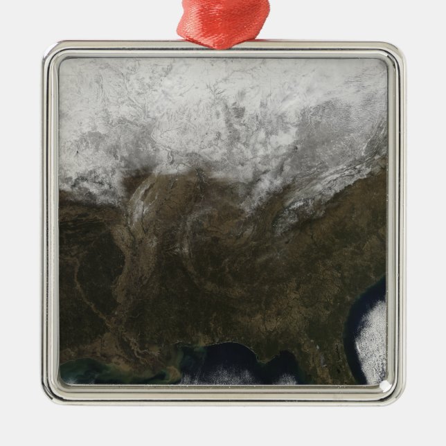 Snow cover over the United States Metal Ornament (Front)