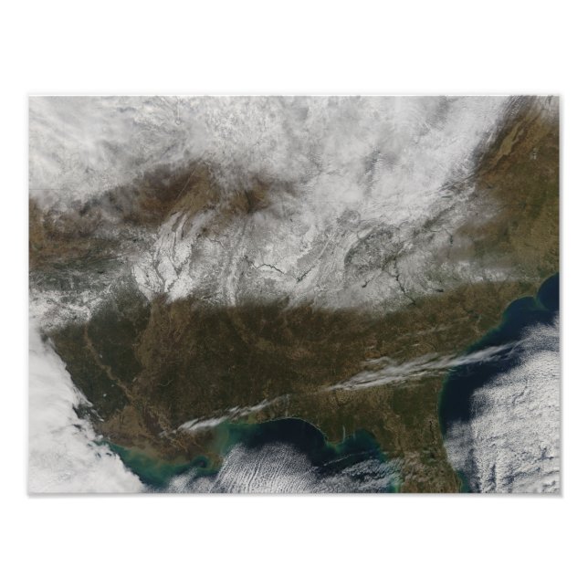 Snow cover stretching from northeastern Texas Photo Print (Front)