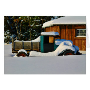 Snow Covered Antique Truck