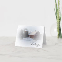 Snow Covered Barn Silo Winter Country Thank You