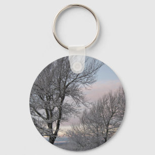 Snow Covered Branches Keychain