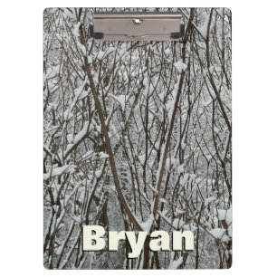 Snow Covered Branches Winter Abstract Clipboard