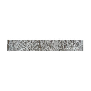 Snow Covered Branches Winter Abstract Wrap Around Label