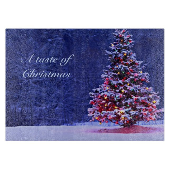 Snow Covered Christmas Tree Cutting Board (Front)