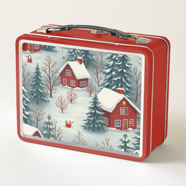 Snow-Covered Countryside Village Lunch Box (Dos)