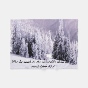 Snow covered fleece blanket