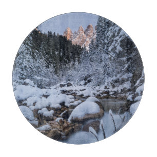 Snow-covered Geisler Mountain Range Cutting Board