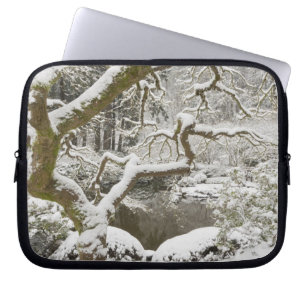 Snow-covered Japanese maple Laptop Sleeve