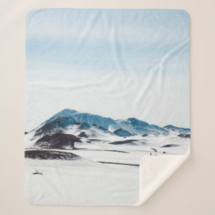 SNOW-COVERED LAND DURING DAY TIME SHERPA BLANKET
