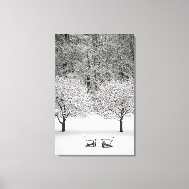 Snow covered landscape canvas print (Front)