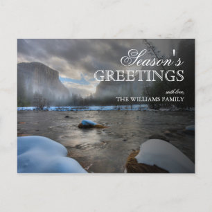 Snow Covered Merced River at Yosemite Postcard