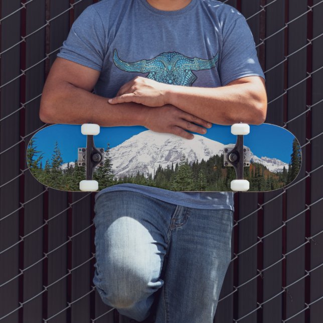 Snow Covered Mount Rainier Landscape Skateboard (Outdoor 3)