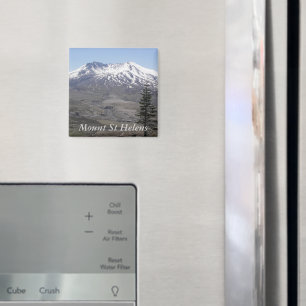 Snow Covered Mount St Helens Volcano Magnet