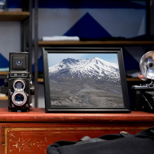 Snow Covered Mount St Helens Volcano Photo Print (In Situ Framed)