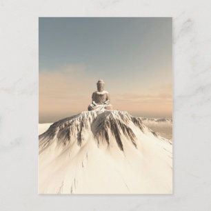 Snow Covered Mountain Buddha Postcard