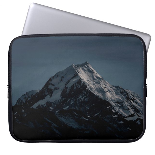 SNOW COVERED MOUNTAIN DURING NIGHTTIME LAPTOP SLEEVE (Front)