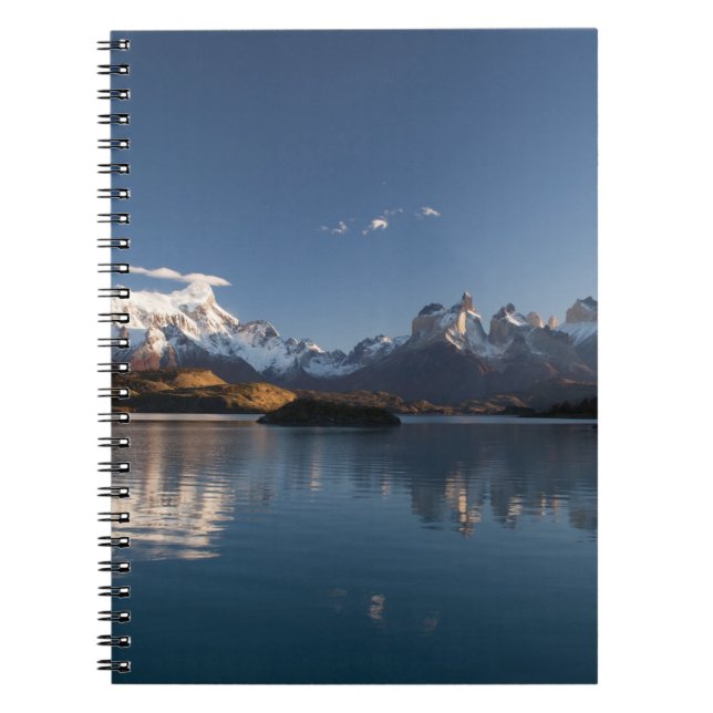 SNOW COVERED MOUNTAIN IN REFLECTIVE PHOTOGRAPHY NOTEBOOK (Front)