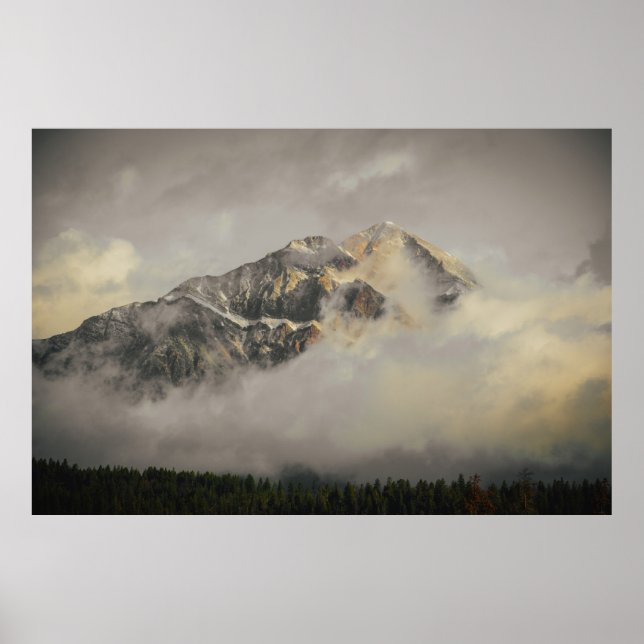 SNOW COVERED MOUNTAIN UNDER CLOUDY SKY DURING DAYT POSTER (Front)