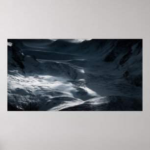 SNOW COVERED MOUNTAIN UNDER CLOUDY SKY DURING DAYT POSTER