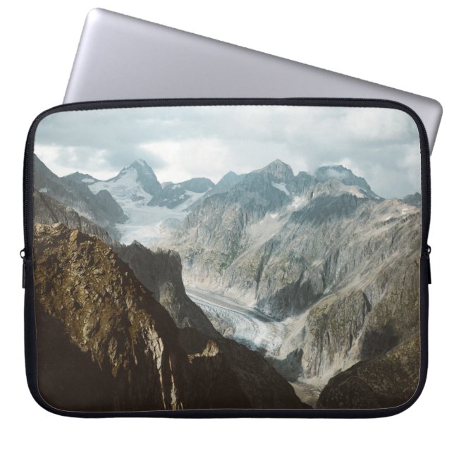 SNOW COVERED MOUNTAINS DURING DAYTIME LAPTOP SLEEVE (Front)