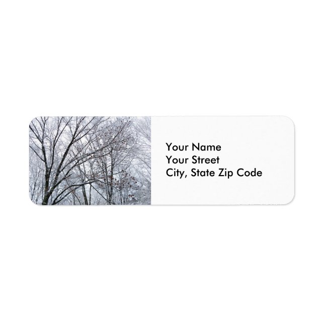 Snow-covered Oak Tree return address label (Front)