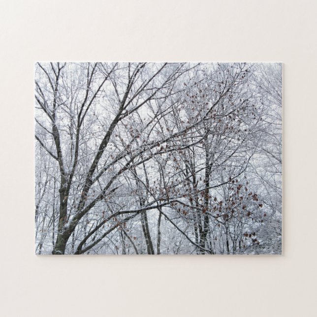 Snow-covered Oak Tree Winter Photo Jigsaw Puzzle (Horizontal)