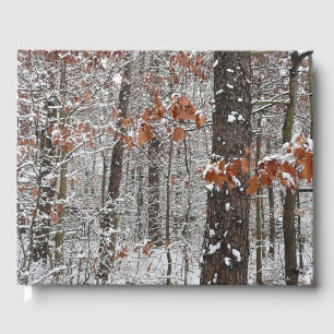 Snow Covered Oak Trees Winter Nature Photography Guest Book