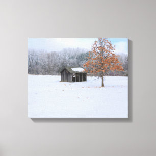 Snow Covered Paddock Canvas Print