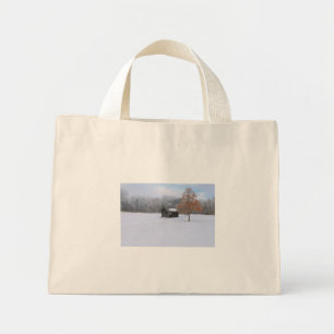 Snow Covered Paddock Mini Tote Bag