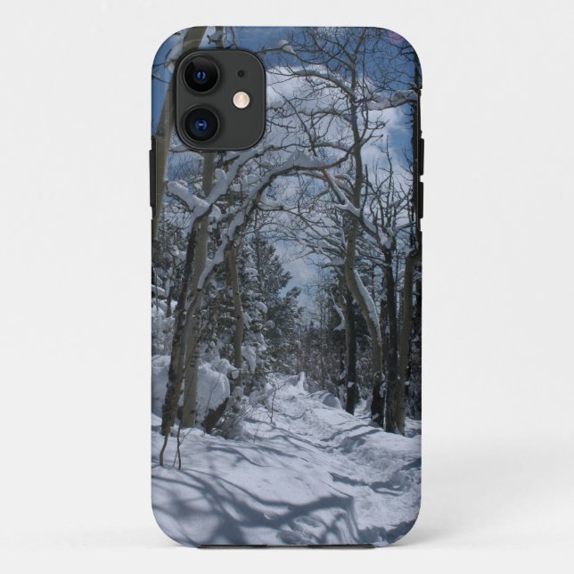 Snow covered path through the Rocky Mountains Case-Mate iPhone Case (Back)