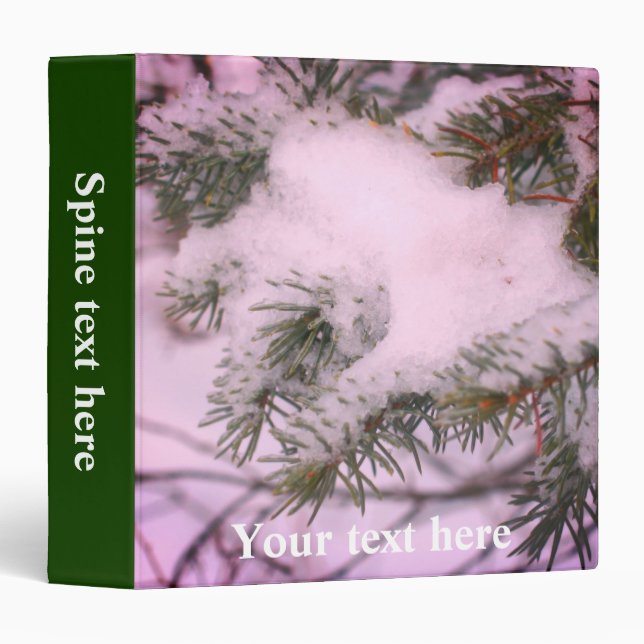 Snow Covered Pine Needles Winter Personalized Binder (Front/Spine)