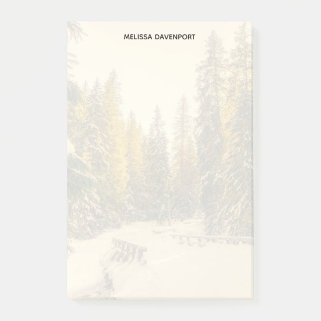 Snow Covered Pine Trees Forest Nature Photo Post-it Notes (Front)